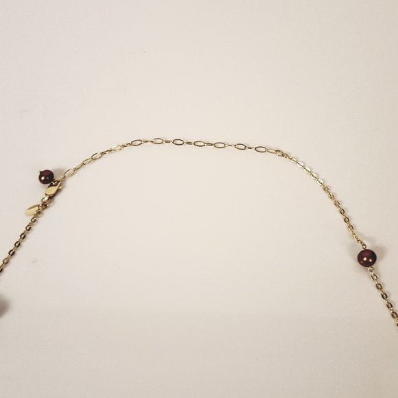 JCM 14K Dyed Pearl & Citrine Station Necklace - Picture 6 of 10